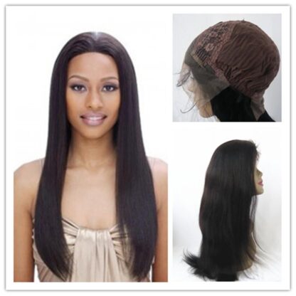 Купить Full Lace Wigs Ombre Color Black with Blonde Brazilian Hair Full Handtied Adjustable Lace Cap Free Style