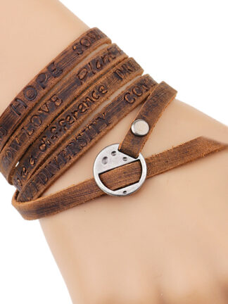 Купить 101CM Long 0.6CM Width Handmade Retro Leather Link Bracelet for Sale