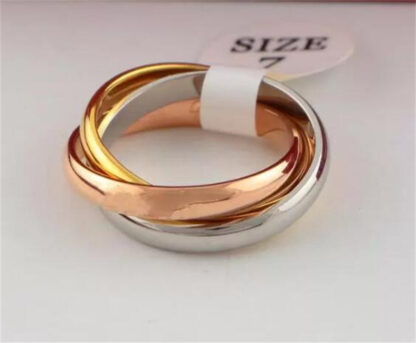 Купить 50%off Classic Three-rings Ring for Men Women Couple Fashion Simple Style Rings with Three Colors Rose Gold Rings spinnertoys