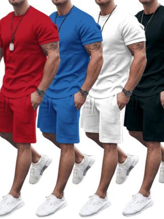 Купить Casual outfit square Short Sleeve Tracksuits Sweatsuit Men Fashion 2 piece Set T Shirt Shorts Beach leisure Hawaiian Printing Short Summer Floral shirts Suit M-3XL