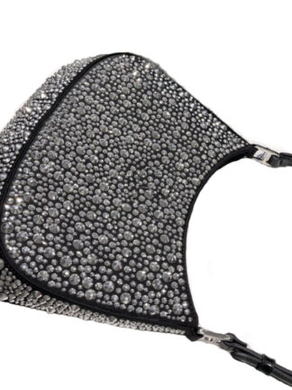 Купить Diamonds Embellished cleo hobo bag Leather handle faux crystal zipper Cell Phone Pocket Crystal mosaic wallets women Cross Body wallet Designer handbags lady purse