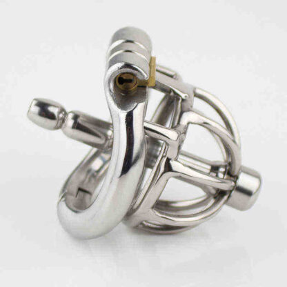 Купить Sex Chastity devices Stainless steel invisible male chastity locking device with catheter cock cage penis ring belt 1015