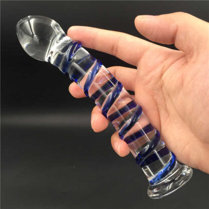 Купить 2022 adultshop Anal Crystal pyrex glass Dildo penis Blue veins butt plug Adult sex toys adult masturbation products for women men