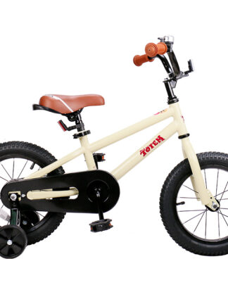 Купить 12 14 16 Inch Kids Bike Totem DIY Beige Steel Kids Bike DIY Sticker Kids Bicycle with Detachable Training Wheels and Bell