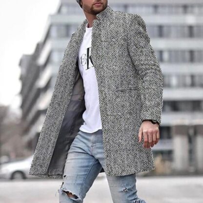 Купить winter autumn Wool & Blends blazer jacket fashion trendy Korean loose coat for men good quality mens clothing trench jackets