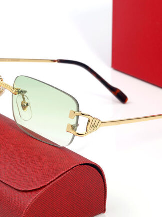 Купить Fashion Designer Sunglasses Women Sports Driving Goggle Gold Frameless Eyeglasses Polarized uv Protection Square Sunglass Red Blue Yellow Green Lens Eyewear