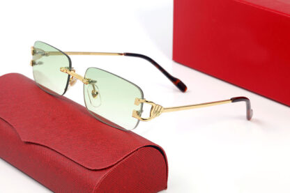 Купить Fashion Designer Sunglasses Women Sports Driving Goggle Gold Frameless Eyeglasses Polarized uv Protection Square Sunglass Red Blue Yellow Green Lens Eyewear