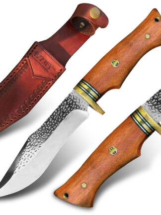 Купить 9CR18MOV Steel Hunting Knife Camping Outdoor Survival Knife Military Tactical Combat Knives Rosewood Handle with Leather Case for Mountaineering Rescue Tools