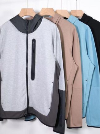 Купить High Street Mens Women Designer Hoodie Jackets Fashion Tech Fleece Men Full-Zip Hoodies with Letters Casual Streetwear 4 Colors Top Quality