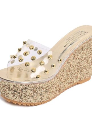 Купить 2021 Summer Striped Platform Sandals Wedges Shoes For Women Hemp Rope Bottom Women's Espadrilles High Heels Slip On