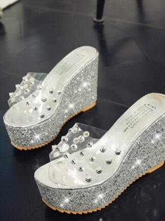 Купить 2021 Platform Heel Female Shoes Designer Sandals Black Sports Casual Beach Summer Fashion