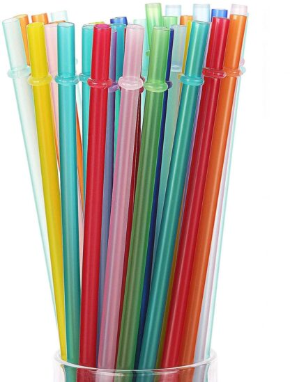 Купить Factory Price Reusable Bar/Pub Biodegradable Distored Color Beverage Hard Plastic Stripe Drinking Straws Party Wedding Supplies