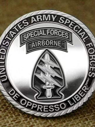 Купить 50pcs Non Magnetic USA Challenge Craft United States Army Special Forces Airborne De Oppresso Liber Silver Plated Military Coin Gift