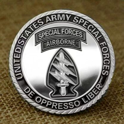 Купить 50pcs Non Magnetic USA Challenge Craft United States Army Special Forces Airborne De Oppresso Liber Silver Plated Military Coin Gift