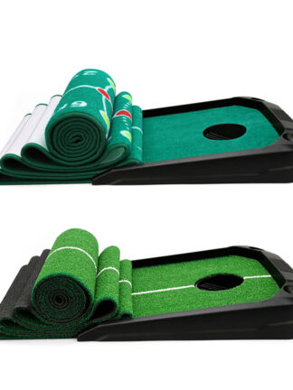 Купить Indoor Outdoor Golf Putting Green Mat with Auto Ball Return Function Portable Mini Practice Training Aid Improve Your Putt Game