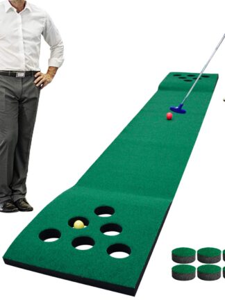 Купить Golf Putting Green Patice Portable Mat with Auto Ball Return Function Practice Training Aid