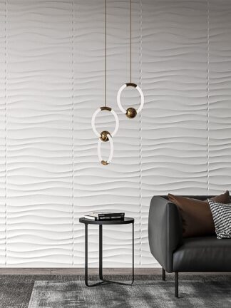 Купить Art3d Plastic 3D Wallpaper Panel PVC Wave Wall Design White 12 Tiles 32 SF