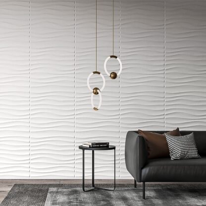 Купить Art3d Plastic 3D Wallpaper Panel PVC Wave Wall Design White 12 Tiles 32 SF