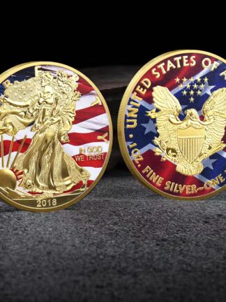 Купить 20pcs Non Magnetic Eagle Craft 2018 Status Of American Liberty Coin In God We Trust Gold Plated Souvenir Badge