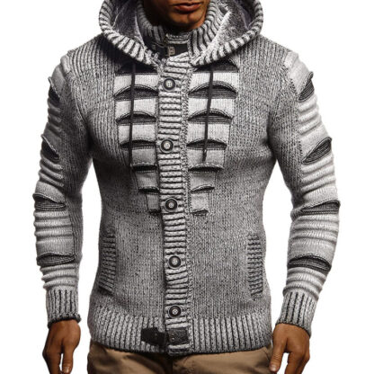 Купить autumn winter personal new hooded sweater men's clothe knit cardigan jacket man clothing sweaters