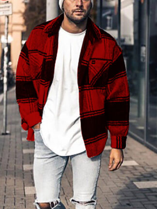 Купить winter autumn jacket fashion trendy Korean loos coat for men high quality thin mens clothing plaid jackets