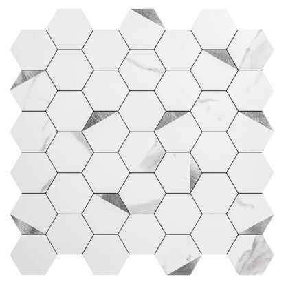 Купить Art3d 6-Sheet 3D Wall Stickers Self-adhesive Hexagon Mosaic Peel and Stick Backsplash Tiles for Kitchen Bathroom