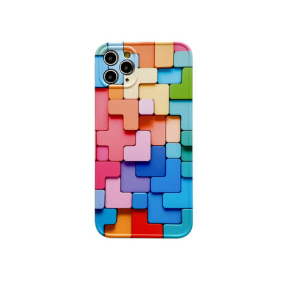 Купить Russian Square Unique 3D Phone Cases For Iphone 12 Mini Pro 11 XR XS MAX X Push Soft Silicone Colourful Rainbow Fashion Cellphone Mobile Cover