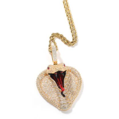 Купить New Trendy Hip Hop Style CZ Micro Pave Snake Pendant Stainless Steel Chain Necklace