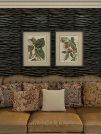 Купить Art3d 50x50cm Black Wall Panels PVC Wave Board Textured Soundproof for Living Room Bedroom (Pack of 12 Tiles)