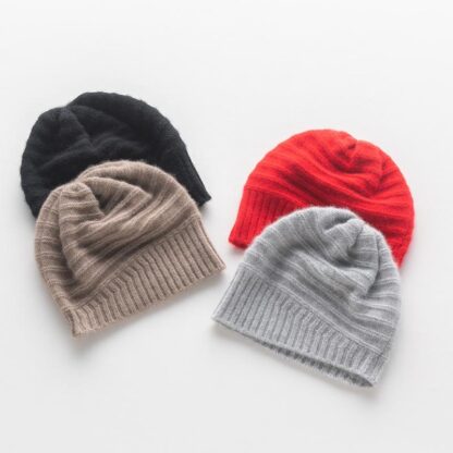Купить Caps Arrival Autumn Winter Women Hats 100% Cashmere Knitted Headgears Soft Thick Warm Fashion Girl Hat 5Colors High Quanli