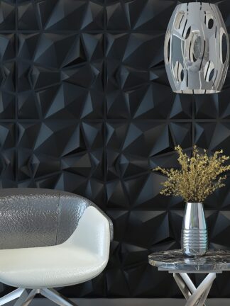 Купить Art3d 50x50cm 3D Plastic Wall Panels Soundproof Black Diamond Design for Living Room Bedroom TV Background (Pack of 12 Tiles 32 Sq Ft)