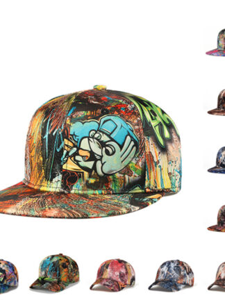 Купить 3D doodle flat along hip hop hat Skull abstract graffiti baseball cap