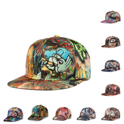 Купить 3D doodle flat along hip hop hat Skull abstract graffiti baseball cap