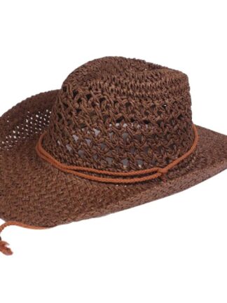 Купить Wide Brim Hats Women Men Straw Paper Hollowed Out Sun Proof Casual Travel Weaving Outdoor Foldable Beach With Roll Up Cowboy Hat