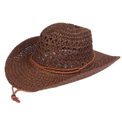 Купить Wide Brim Hats Women Men Straw Paper Hollowed Out Sun Proof Casual Travel Weaving Outdoor Foldable Beach With Roll Up Cowboy Hat