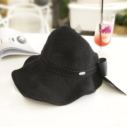 Купить New Fashion Wide Brim Hats Woman's Sun Female Bowknot Visor Caps Hand Made Raffia Straw Summer Cap Casual Shade Hat Empty Top Girls Beach