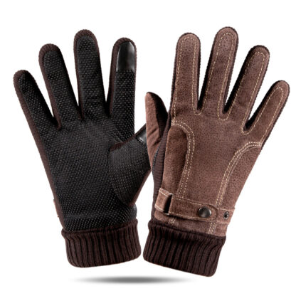Купить Classic Design High Quality Cold Proof Warm Driving Gloves Black and Brown Pigskin Touch Screen Glove