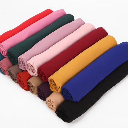 Купить 85x180cm Muslim Bubble Chiffon Hijab Scarf Solid Color Women Ready To Wear Soft Shawl Wraps Islamic Head Scarves Ladies Hijabs