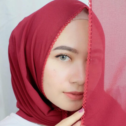 Купить Women Lace Chiffon Hijab Scarf Islamic Solid Color Wrap Headband Muslim Hijabs Turban Plain Long Shawl Ladies Headscarf 175*72cm