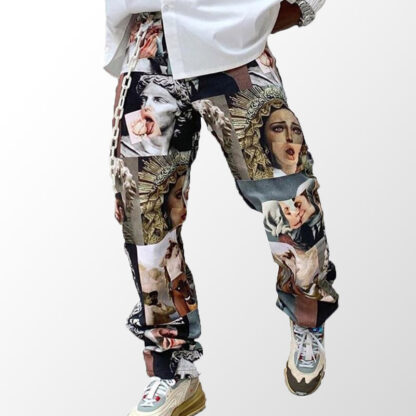 Купить Autumn hip hop Colorful pants loose mid waist print long casual men's people Patterned 3XL trousers