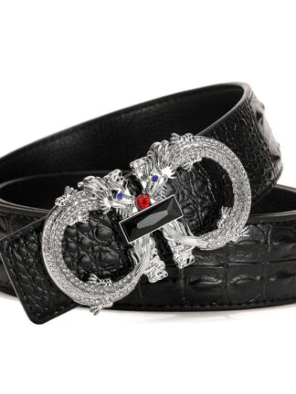 Купить Men Belts Luxury Brand Famous Designer Belt High Quality Male Genuine Leather Strap Wedding Silver Gold Dragon Buckle