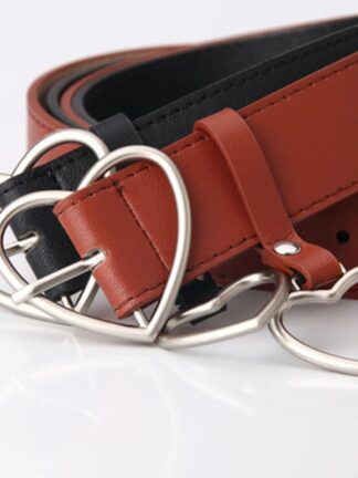 Купить Belts KP Ladies Belt Peach Heart Buckle Trend Wild Love Fashion Pendant Decorative Trousers
