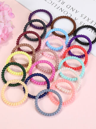 Купить New Fashion Plastic Colorful Hair Rubber Bands Hairs Rope for Young Women 20pcs/Set