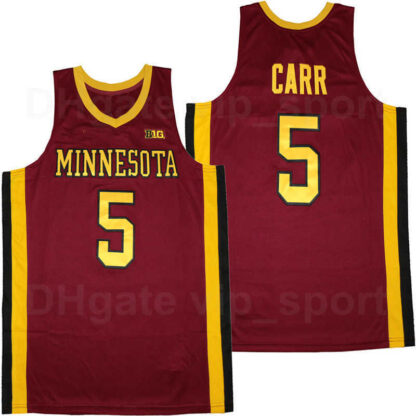Купить NCAA College Basketball 55 Marcus Carr Minnesota Golden Gophers Jersey Pure Cotton Breathable University Team Color Red Good Quality