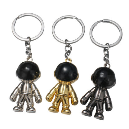 Купить Cute Gold Plated Alloy Spaceman Astronaut Pendant Keychain Lover Couple's Key Chain Rings