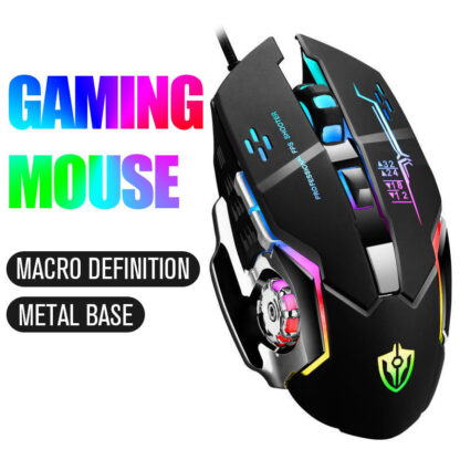 Купить Macro definition programming Mice wired gaming mouse ergonomic with 4 color breathing lamp and adjustable DPI for Windows PC gamers
