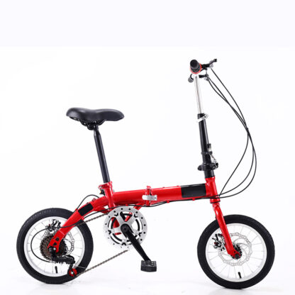 Купить 14 Inch Foldable Ultra-Light Bicycle Single/Variable Speed Portable Mini Bicycle Non-Slip Road Bike for Adult Children Student