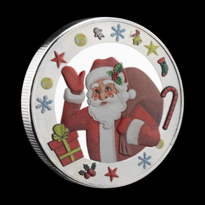 Купить 10pcs Non Magnetic Merry Christmas Souvenir Coin Silver Plated Santa Claus Collectible Creative Gift Commemorative Coin