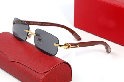Купить Brand Sunglasses Designer Women Rimless Wood Frames Mens Sunglass Buffalo Horn Glasses Vintage Bamboo Wooden Eyeglasses For Women Eyeglass occhiali lunettes