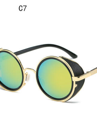 Купить metal european and american fashion round box sunglasses retro punk sunglasses for men and women sung lasses